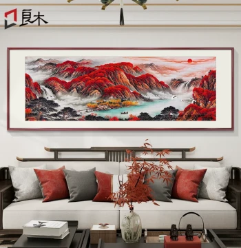 Cornucopia Landscape Hanging Painting - Hand-Painted Chinese Art for Living Room, Office, or Sofa Background Wall, Symbolizing Good Fortune