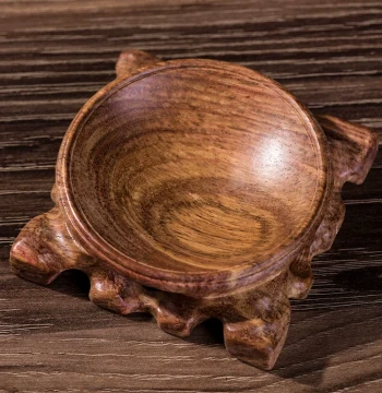 Natural Strange Stone Crystal Ball Display Stand: Red Rosewood Carved Hollow Gourd Round Base for Walnuts and Ornaments