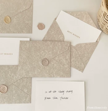 Beige Envelope Set, Beige Series Envelopes and Letter Papers, Romantic Handwritten Greeting Cards and Message Cards with Premium INS Style