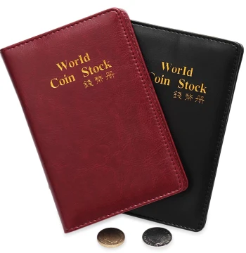 Brown Mouse Leather Coin Album, 120 Slots, 2.7cm Capacity, Compact Handheld Collector's Case for Small to Medium Coins, Portable, Drop-Resistant Protective Holder for Ancient Bronze Coins and Silver Dollars