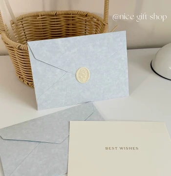 Haze Blue Envelope Set ~ Instagram Style Blue Tone Envelopes and Papers Romantic Vintage Handwritten Love Letters Invitations