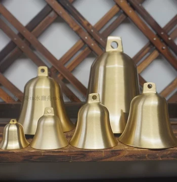 Brass Bell Pure Copper Extra Loud Large/Small Smooth Wind Chime Chinese Style Home Decor Hanging Ornament for Entryway Door