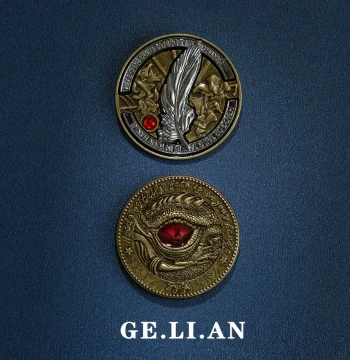 Love and Deepspace Merchandise: Feather Longan Qin Che Decision Coin, Lucky Coin, Wishing Coin, Anime Commemorative Gift