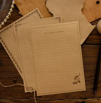 Senyu Leaf Kraft Paper Artistic Vintage Letter Paper and Envelope Set Birthday Holiday Gift for Boyfriend Girlfriend Love Letter Greeting Card