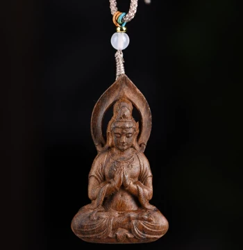 Xuantong Bodhisattva Chess Agarwood Guanyin Pendant, Couple's Gift, Guardian Charm, Necklace Pendant, Hand Piece, Cultural Ornament