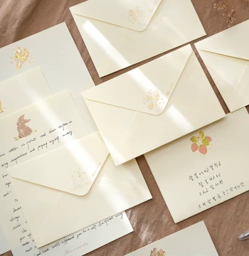 Song of the Wilderness Envelope and Letter Paper Set, Gold Foil Premium Romantic Niche Love Letter, Birthday Gift for Boyfriend or Girlfriend