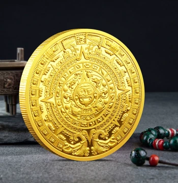 Maya Commemorative Medal, Creative Cultural Coin Metal Souvenir Gift, Lucky Gold Coin Collectible Small Present