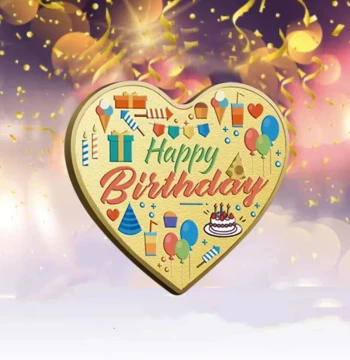 Xiaohongshu Style Heart-Shaped Birthday Cake Coin and Lucky Charm Gift for Friends and Partners