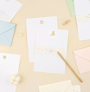 Korean Dash and dot Cute Letter Paper and Envelope Set - Vintage Premium Romantic Handwritten Love Letters