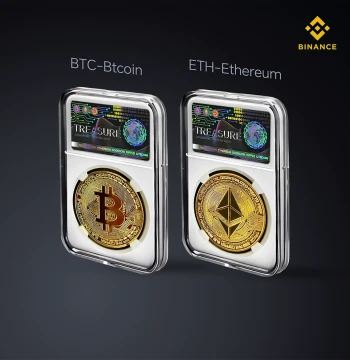 Dogecoin Gold Commemorative Lucky Coin - Virtual Currency Medal Featuring Bitcoin and Ethereum, Great Gift or Toy for Friends