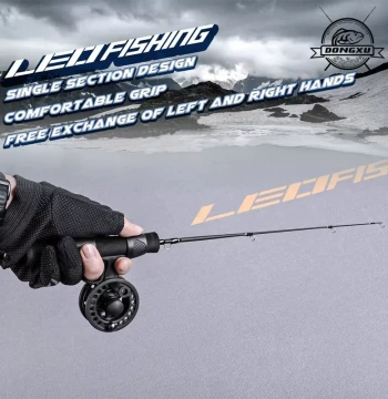 LEO Integrated Flat Solid Tip Ice Fishing Raft Rod Winter Fishing Set for Export to Russia