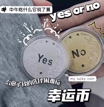 YES/NO Decision Coin Fidget Lucky Wish Coin Prop Toy Creative Gift Commemorative Coin Niche Premium Present