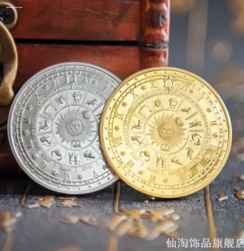Collectible European and American Coin Creative Craft Lucky Constellation Commemorative Coin Wishing Coin Gold Coin Tarot Prop