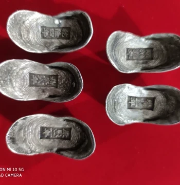 Antique-Style Coin Collection - Qing Dynasty Five Emperor Silver Ingots, Set of 5, Approx. 90g Each