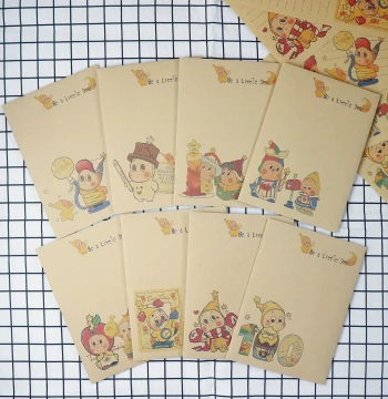 Cute Star Person Kraft Paper Cartoon Bear Envelope Set – Retro Style Student Stationery, Creative Personalized Letter Paper Kit