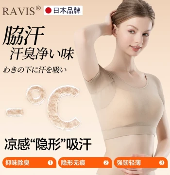 Japan Ravis Underarm Sweat-Absorbing Vest, Ultra-Thin Breathable Invisible Washable Anti-Exposure Undershirt