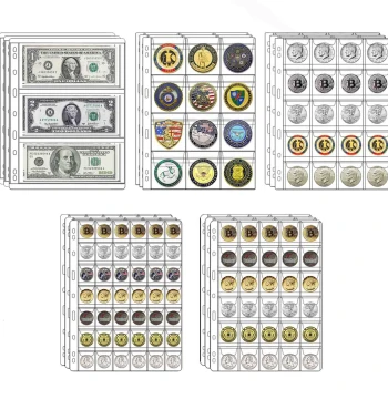 RMB Coin Collection Supplies Pages, Commemorative Coin Loose-Leaf Binder Sleeves, Currency and Coin Collecting Album for Commemorative Coins