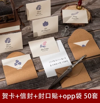 Premium Mini Greeting Cards, Vintage Letter Paper and Envelope Set for Graduation, Birthday, Christmas, and New Year Gifts with Message Cards