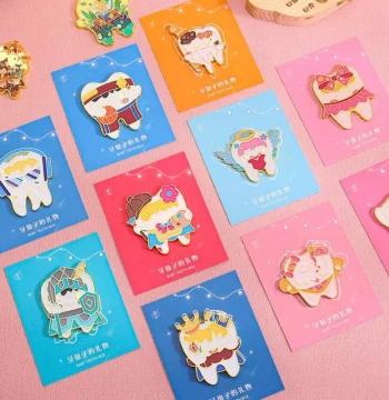Tooth Fairy Gold Coin Kids Baby Tooth Storage Box, Lucky Wish Reward Commemorative Coin Toy and Gift for Children