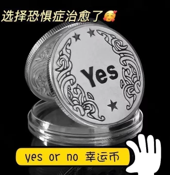 Xiaohongshu Same-Style YES/NO Decision Coin, Lucky Coin, Wish Coin, Premium Creative Gift, Commemorative Coin, Niche Design