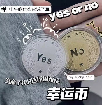 Xiaohongshu Viral YES/NO Decision Coin - Lucky Wish Token, Creative Gift, Commemorative Coin, Unique Premium Present