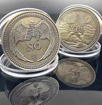 Xiaohongshu Same Style YES/NO Decision Coin Lucky Wish Coin Creative Gift Commemorative Coin Niche Premium Gift
