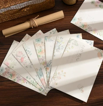 Niche Retro Botanical Floral Envelope and Letter Paper Set, Premium Japanese Minimalist Artistic Romantic Confession Couple Love Letters, Exquisite Creative Ins Fresh Girly Handwritten Stationery