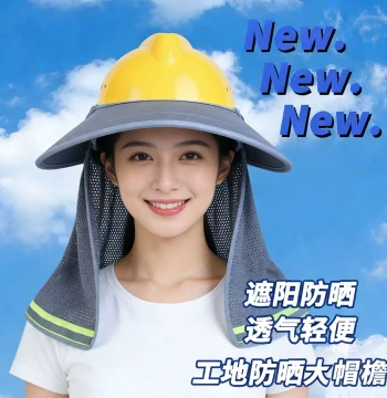 Safety Helmet with Sun Visor Summer Outdoor Construction Work Cooling Sun Protection Hat with Shade Cover for Workers