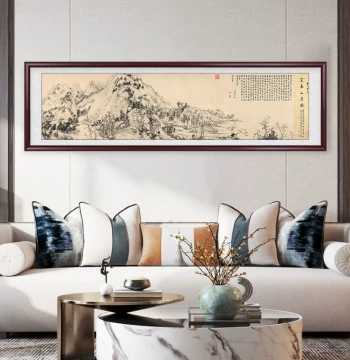 Popular Fuchun Mountain Residence Traditional Chinese Landscape Painting - New Chinese Style Wall Art for Office, Living Room, and Sofa Background