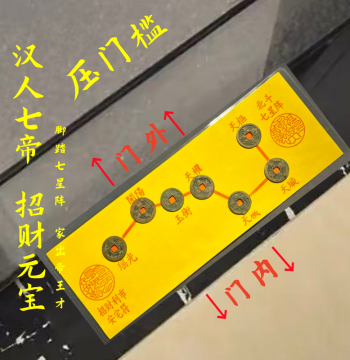 Big Dipper Seven-Star Array with Seven Emperors and Five Emperor Coins - Traditional Chinese Threshold Ornament for Entryway, Foyer, and Office Decoration