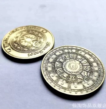 Lucky Coin Vintage Style Ins Style Fake Commemorative Coin Gold Plated Fashionable Versatile Playable