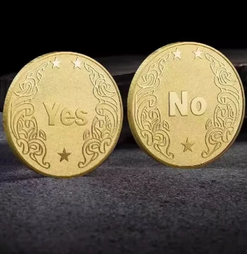 YES/NO Decision Coin – Fidget Lucky Wishing Coin Prop Toy, Creative Gift, Commemorative Coin, Niche Premium Present