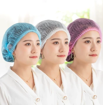 Disposable Non-Woven Chef Hats Breathable Dust-Proof Hygienic Food Service Mesh Caps for Kitchen Use