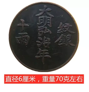 Replica Folk Coin Collection: Ming Dynasty Hongzhi Era Ten-Taels Silver Pattern Copper Coin, Large Sample Mother Mold
