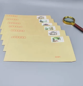 120-Face Value Postage Stamps (1.2 Yuan) with Mail-Ready Yellow Envelopes - 10-Pack Retro DIY Student Letter Writing Kit