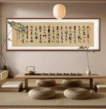 'Lou Shi Ming' Handwritten Calligraphy Original Art, Customizable Inspirational Hanging Scroll for Office, Living Room, Study, and Tea Room