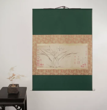 Water Ink Shadow Song Dynasty Scroll - Blank Xuan Paper Hanging Scroll for Japanese Tea Ceremony, Semi-Sized Ming/Qing Ancient Paper, Premium Chinese Calligraphy Brush Art, Zen Decor for Tea Spaces
