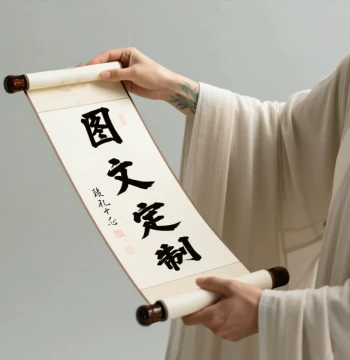 Custom Printed Micro-Jet New Chinese Style Calligraphy Scroll - Semi-Handmade Blank Rice Paper for Brush Writing, Ideal for Grand Openings & Home Decor