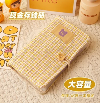 Chanel-style Money Binder New Large Capacity Waterproof and Stain-resistant Loose-leaf Cash Book Internet-famous RMB Storage Bag Children's Financial Management Cash Commemorative Note Banknote Coin Collection Storage Case Money Clip