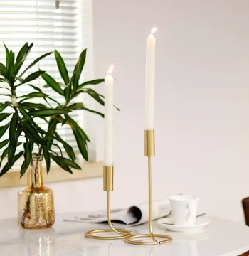 In Stock Single-Head Iron Candle Holder Cup, Nordic Light Luxury Geometric Ornament, Creative Candlelight Dinner Prop