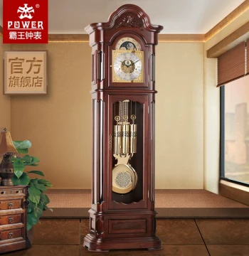 Power Clock Living Room Chinese Classical Solid Wood Grandfather Clock European Retro Mechanical Mantel Clock Hermle Movement Standing Clock