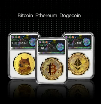 Bitcoin Commemorative Coin – BTC Virtual Currency and Ethereum Gold Coin Collectible for Global Gift and Collection