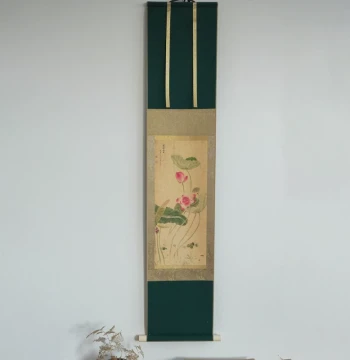 Water Ink Shadow Scroll - Blank Xuan Paper Hanging Scroll, Song Dynasty Zen Style, Semi-Sized Xuan Paper for Calligraphy, Decor for Homestay, Study, Tea Room, Japanese Tea Hanging