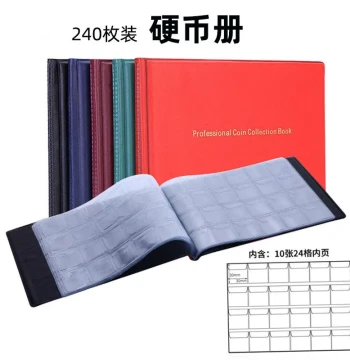 240-Slot Direct-Insert Coin Album Commemorative Coin Copper Coin Silver Dollar Coin Collection Album Flip-Top Currency Storage Album