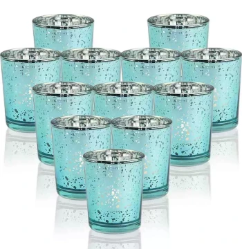 E-commerce New Product Electroplated Sky Blue Starry Sky Candle Cup Glass Candle Holder DIY Aromatherapy Candle Empty Cup Customizable LOGO