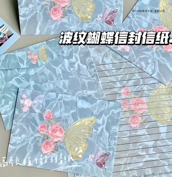 Romantic Handwritten Rose Envelope Set - Blue Rose Envelopes & Letter Paper for Love Letters, Qixi Festival, and Valentine's Day Confessions