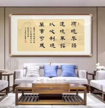 Zeng Guofan Quote 'No Laziness in Favorable Times', Handwritten Calligraphy Art, Custom Inspirational Hanging Scroll for Office or Living Room