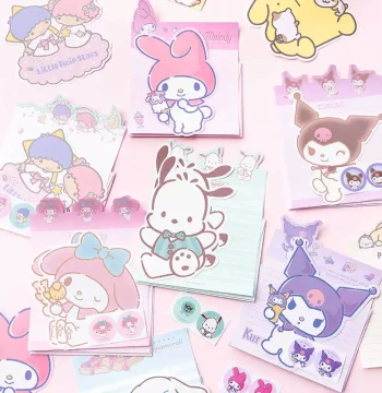 Cartoon Fresh Style Letter Paper and Ins Envelope Set - Blank Note Stickers for Girls, Japanese Writing Stationery