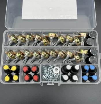 20PCS WH148 Potentiometer Switches with Knobs, Single Gang 15MM, B5K/10K/20K/50K/100K
