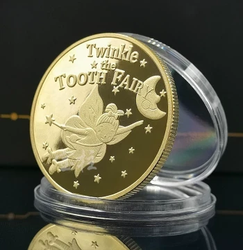 Tooth Fairy Gold Coin - Simulation Metal Commemorative Coin for Children's Lost Teeth Rewards and Treasure Gifts